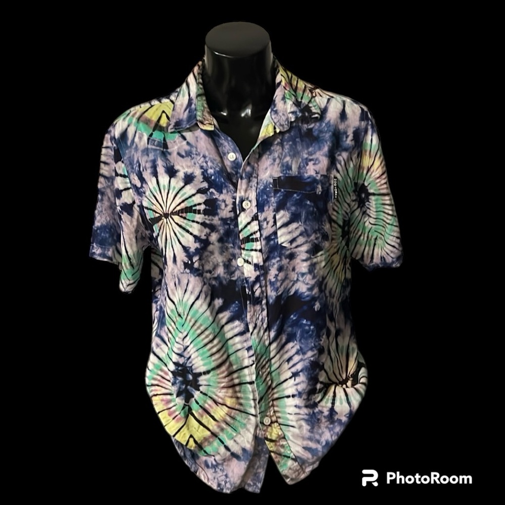 RARE | Button Down Short Sleeve Shirt | Tie Dye | Zoo York
